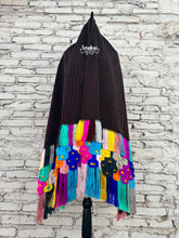 Cargar imagen en el visor de la galería, Rebozo mil flores articela negro/guinda