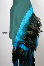 Cargar imagen en el visor de la galería, Rebozo ceremonial azul jaspeado
