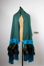 Cargar imagen en el visor de la galería, Rebozo ceremonial azul jaspeado