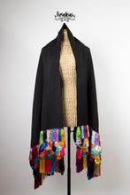 Cargar imagen en el visor de la galería, Rebozo mil flores negro