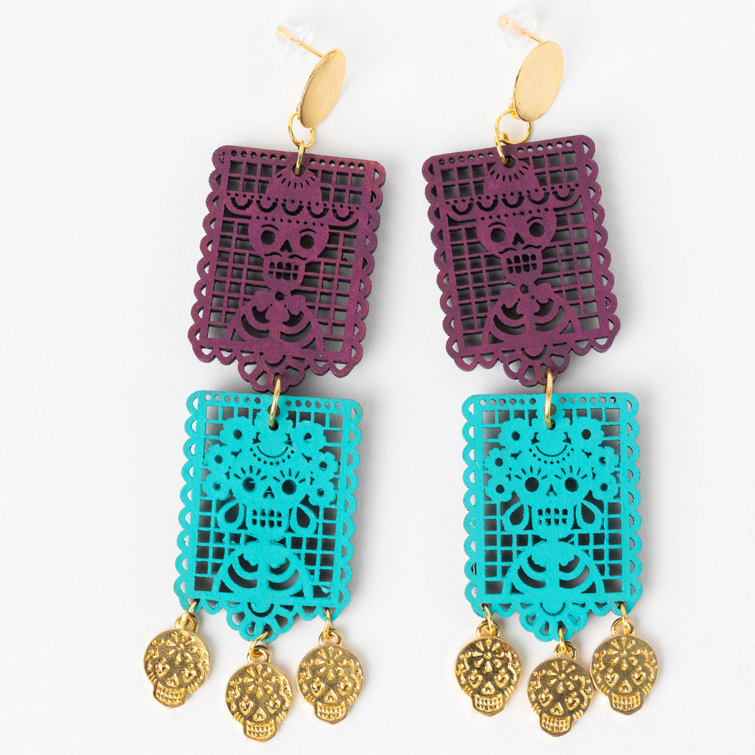 Aretes inmortales/azul morado