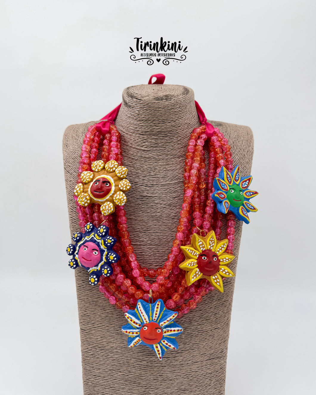 Collar Curicaueri rosa craquelado