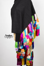 Cargar imagen en el visor de la galería, Rebozo mil flores negro
