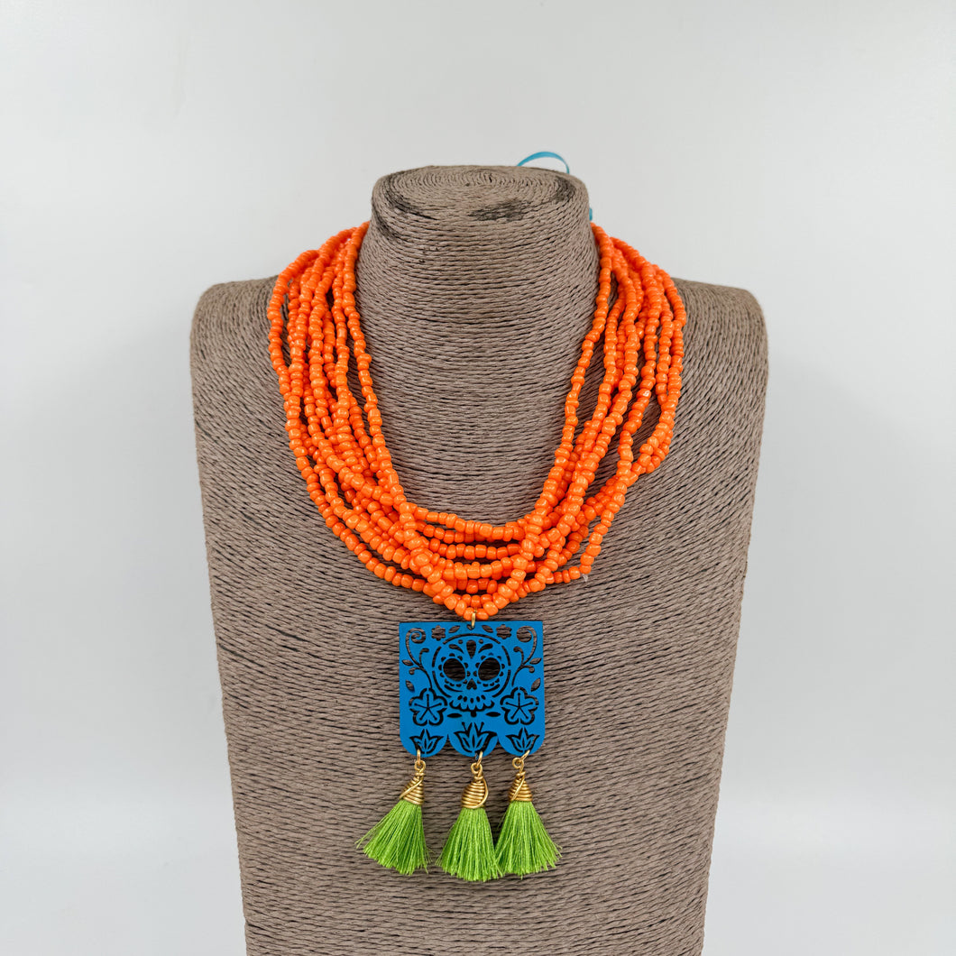 Collar mictlan  naranja