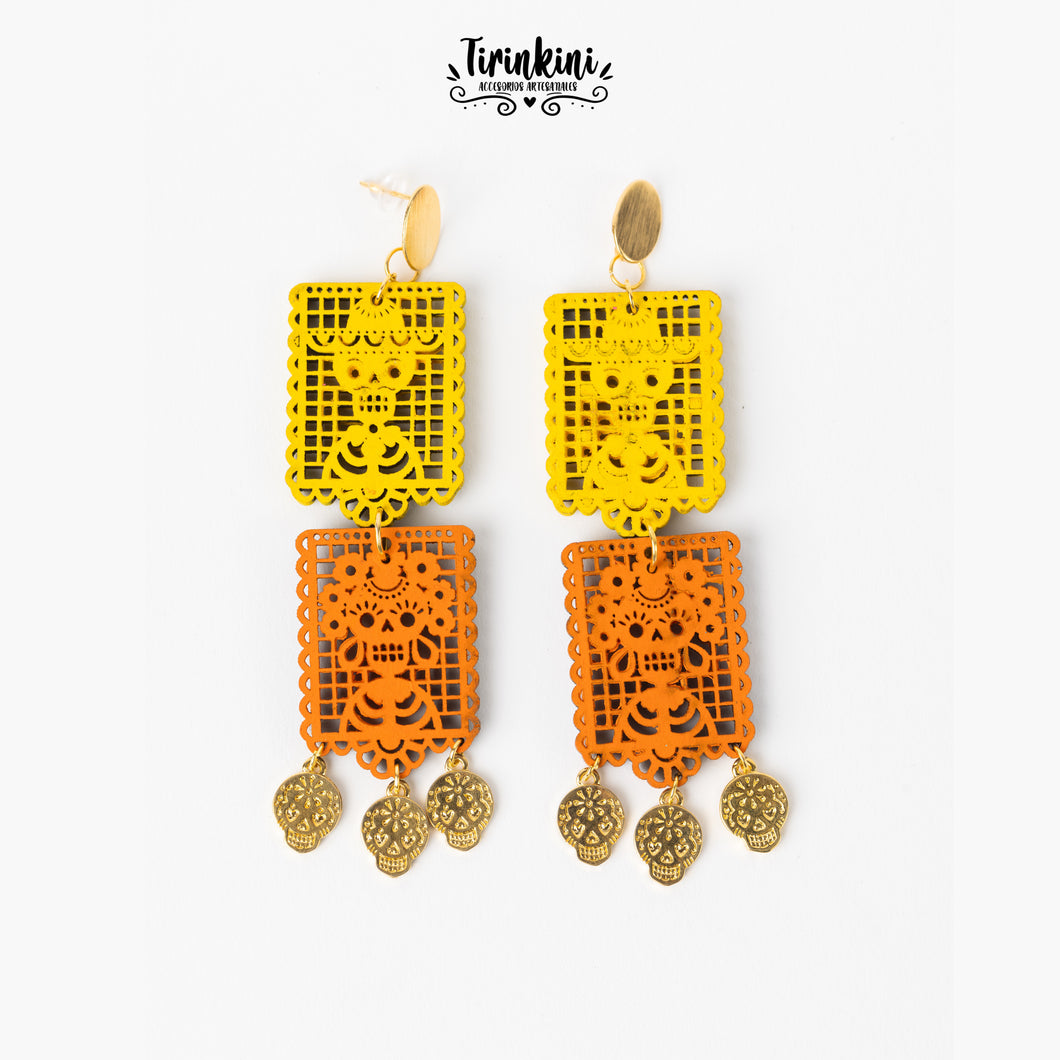 Aretes Inmortales/amarillo y naranja