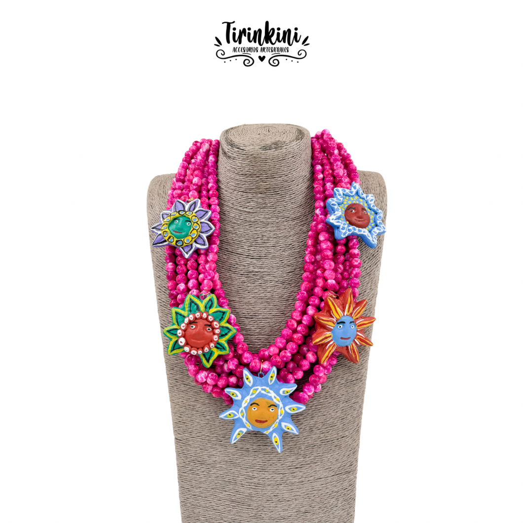 Collar Curicaueri/rosa mexicano