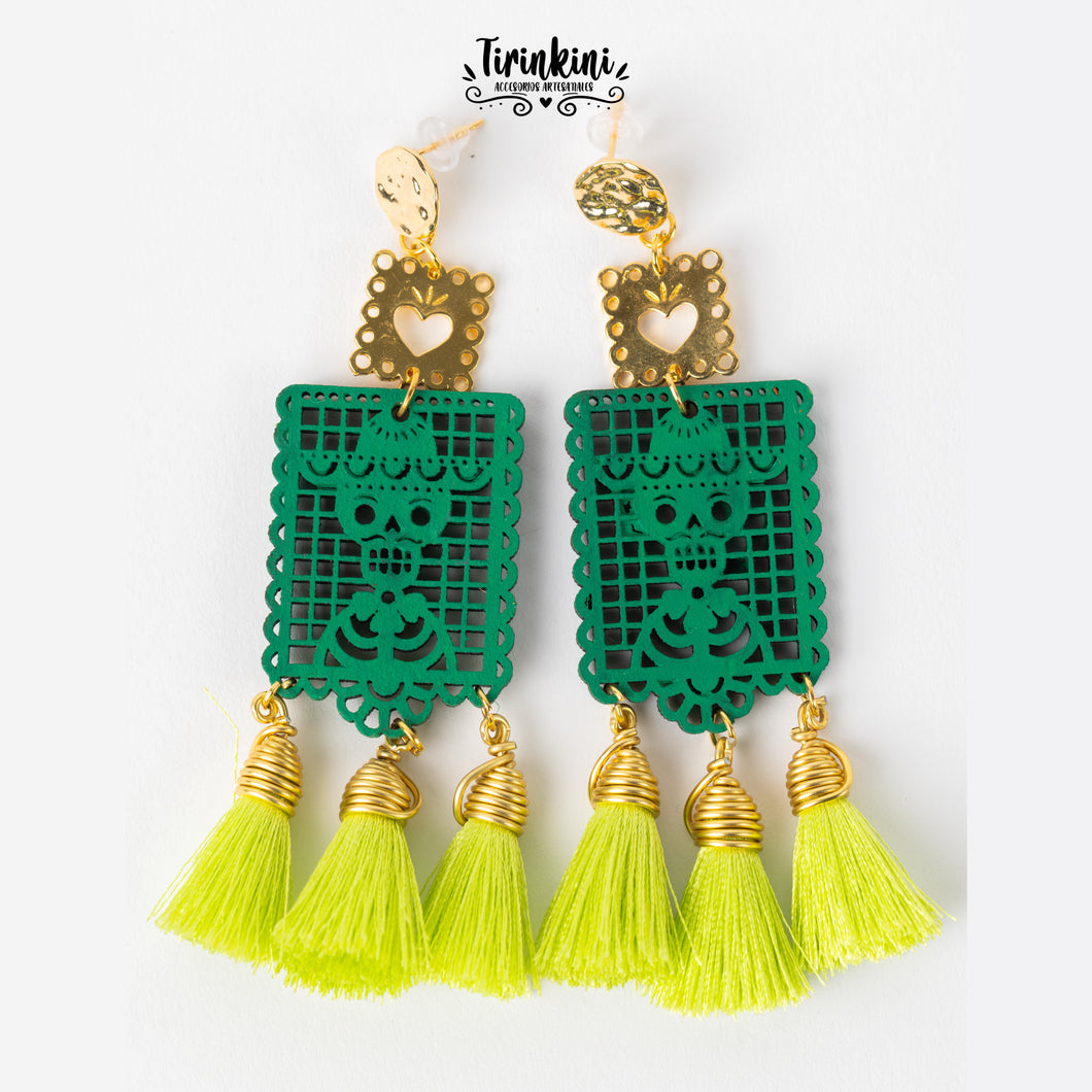Aretes vida y muerte/verde