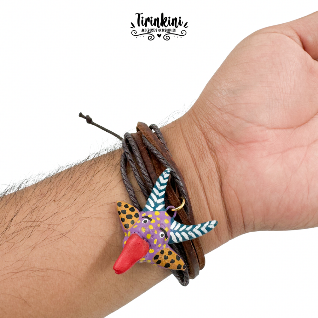 Pulsera unisex Diablito/cafe