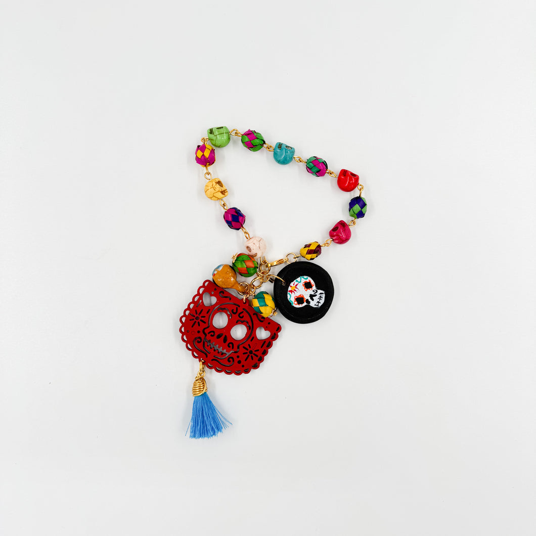 Pulsera papel picado rojo