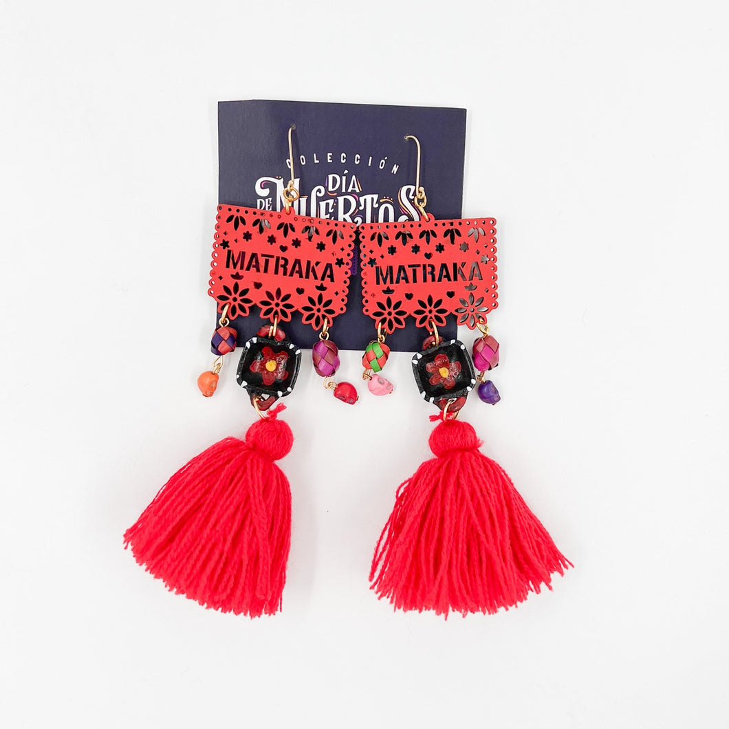 Aretes cazuelas rojo