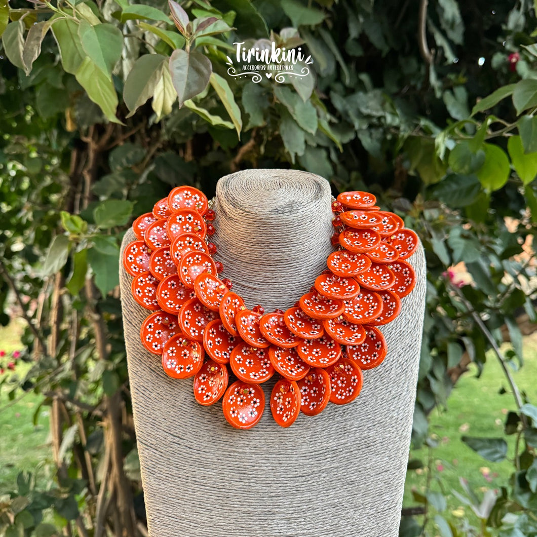 Collar Capulineado naranja